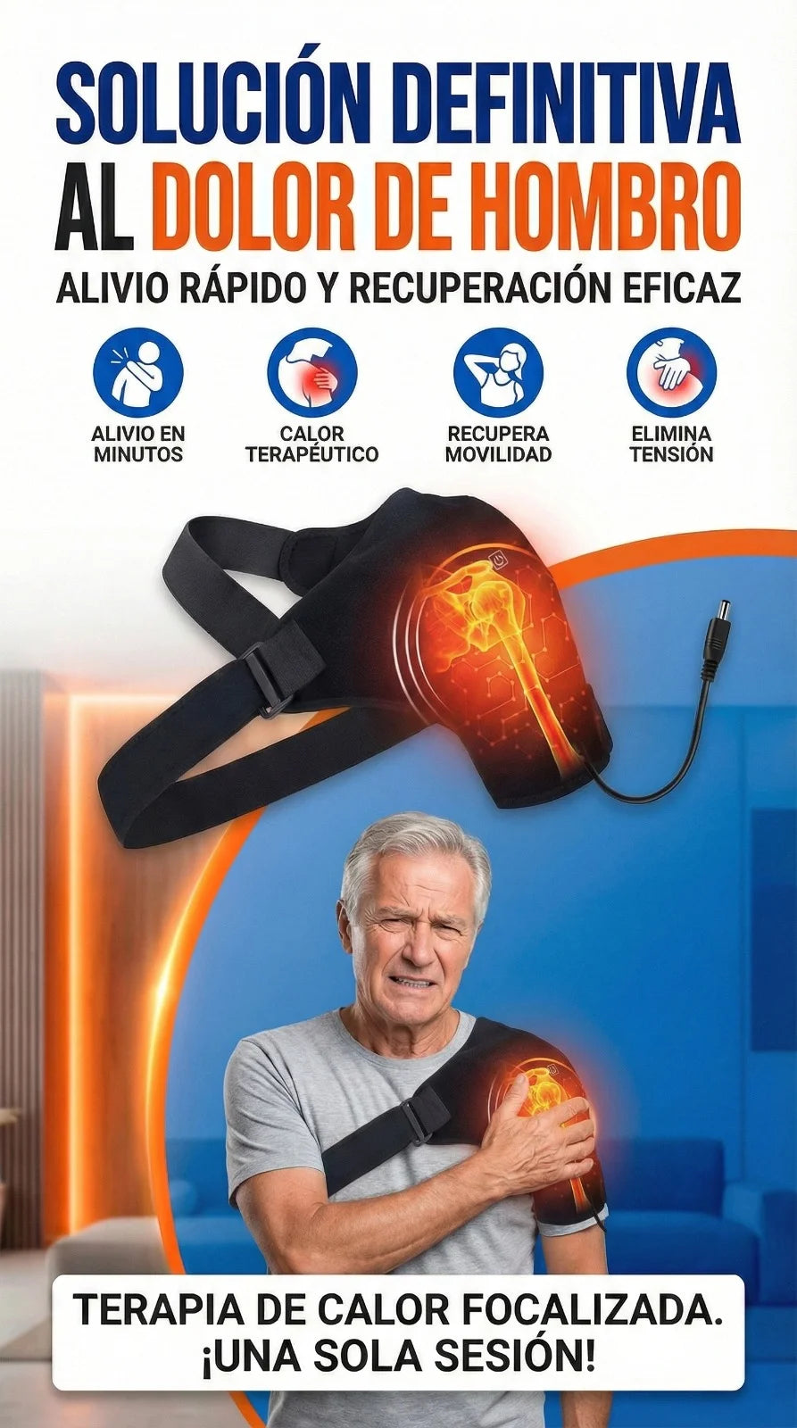 (x1 Unidad)  Hombrera Ortopédica Termica + Crema Muscular