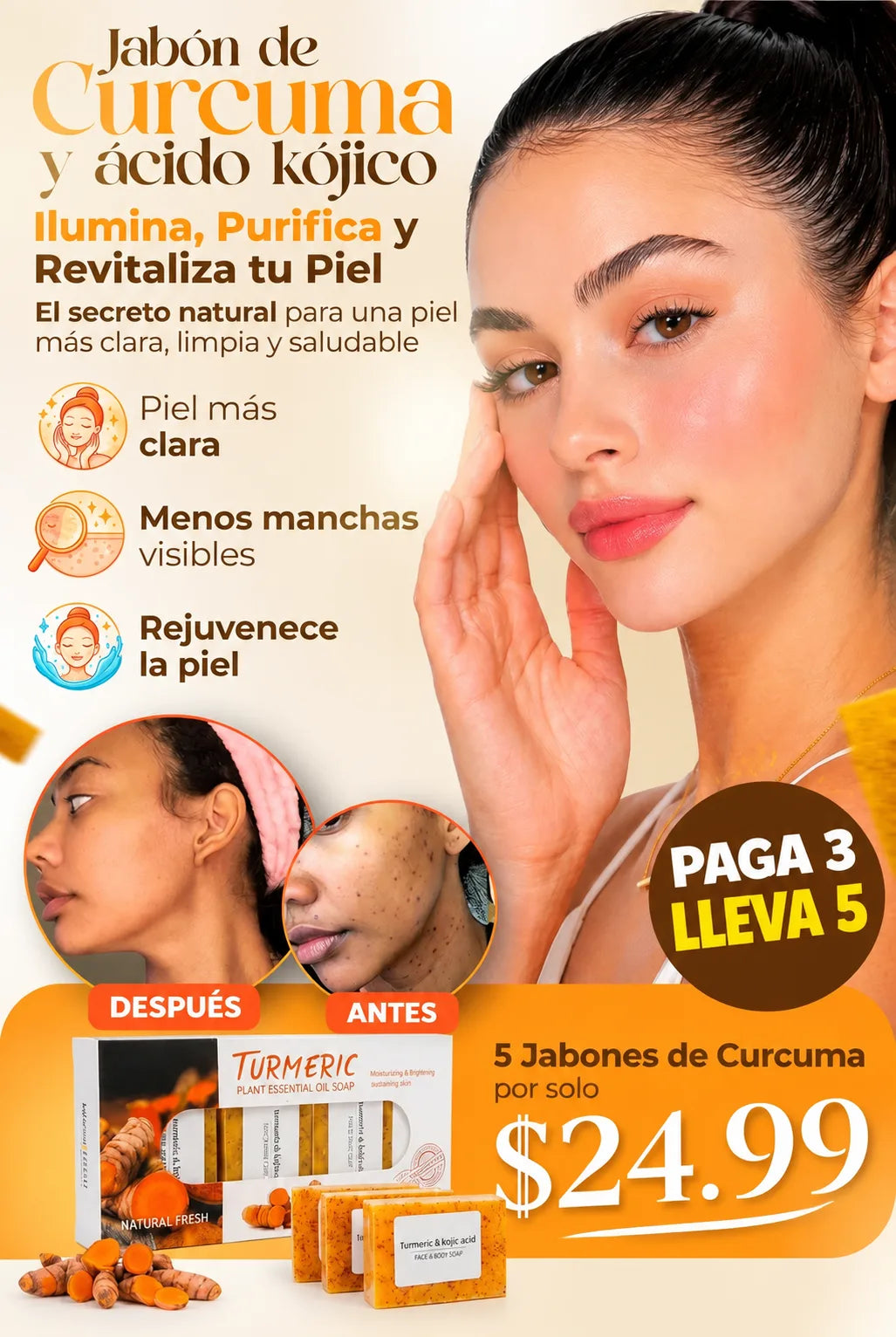 (5) JABONES DE CURCUMA